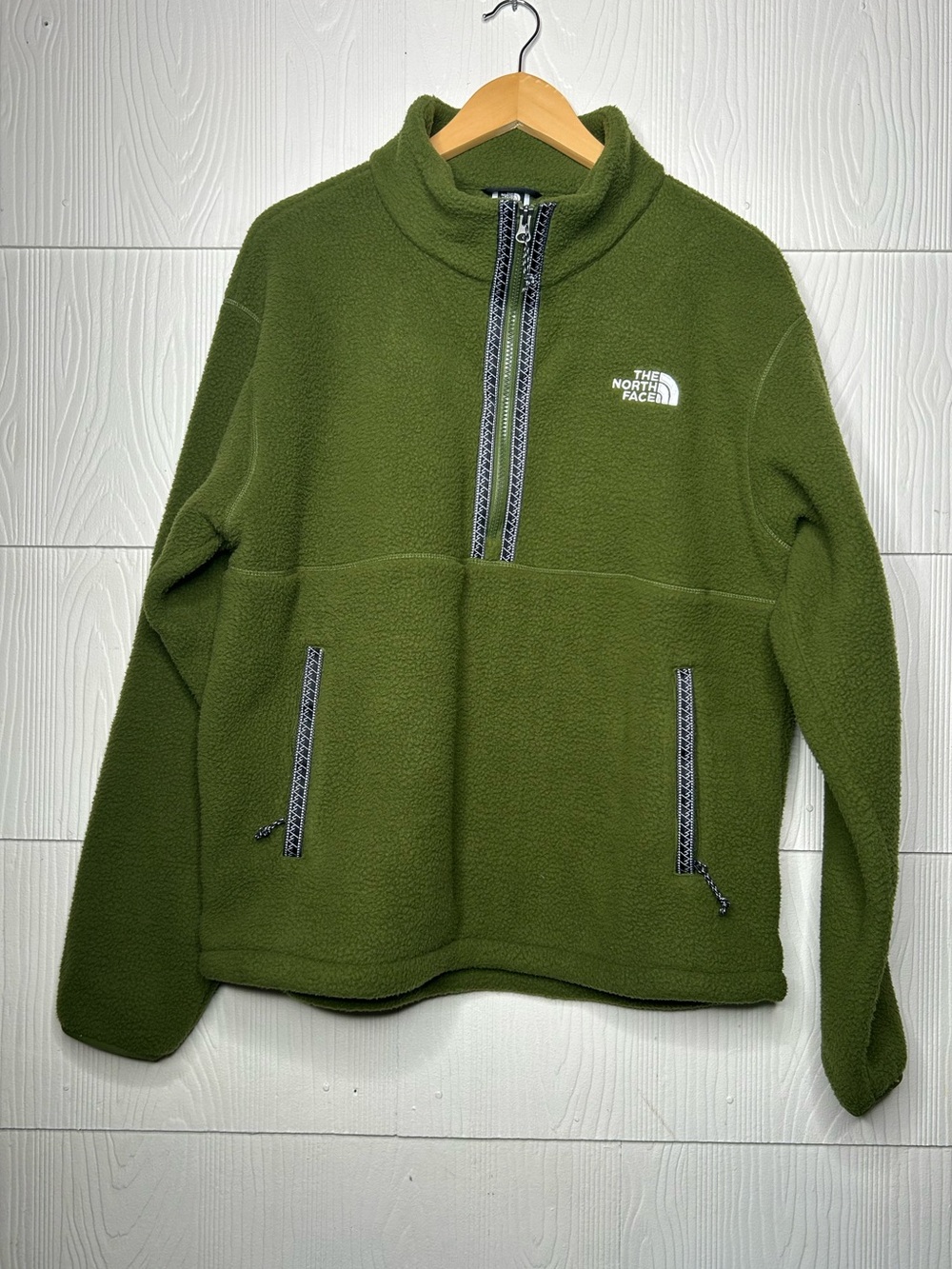 The North Face Olive Green Half-Zip Fleece Pullover